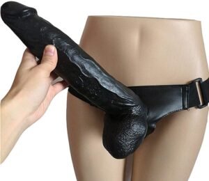 10Inch Big Black Solid Strap On Dildo (2)