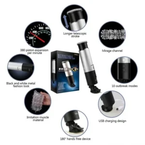 Latin X9 Auto Piston USB Rechargeable Hands free Automatic Masturbator 10