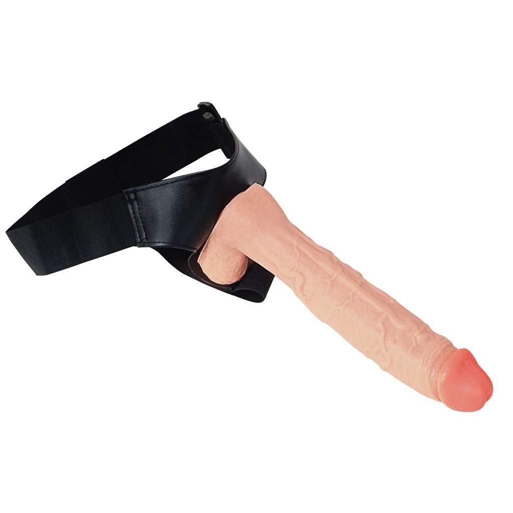 10 Inch Harness Strap on Cock Realistic Flesh Large Dildo Flexible Penis with Powerful Suction Cup for Lesbian Couples 2