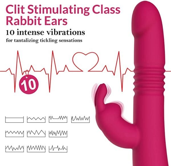 10 Vibrating Automatic Up Down Thursting Rabbit Vibrator 3