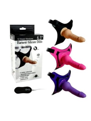 10 Vibrating Modes Strap on Harness Silicone Dildo