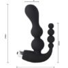 Anal Vagina Black Double Thrust Beaded Vibrator Anal Butt Plug 5