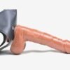 Brown Solid Strapon Vibrating Cock For Women 2