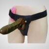 Chocolate Brown Hollow Strapon With Vibration and Balls