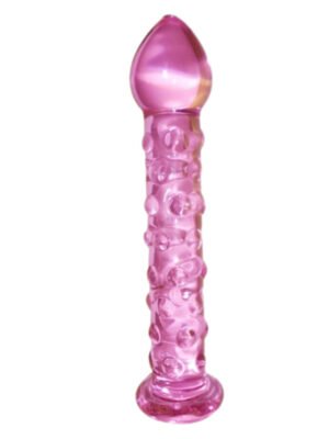 Dotted Purple Glass Dildo