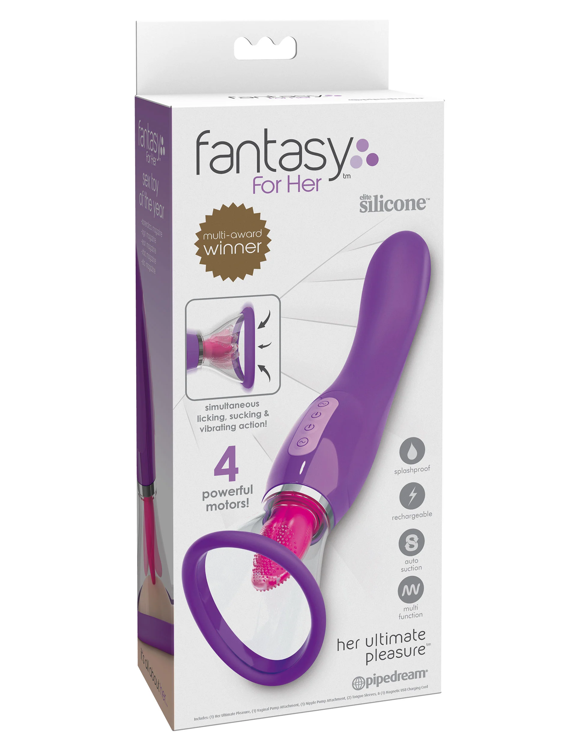 Fantasy Tongue Vibrator With Dildo 2 In 1