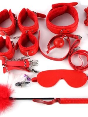 Full Leather BDSM SEX KIT Red Color