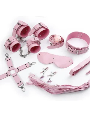 Full Leather BDSM SEX KIT Pink Color