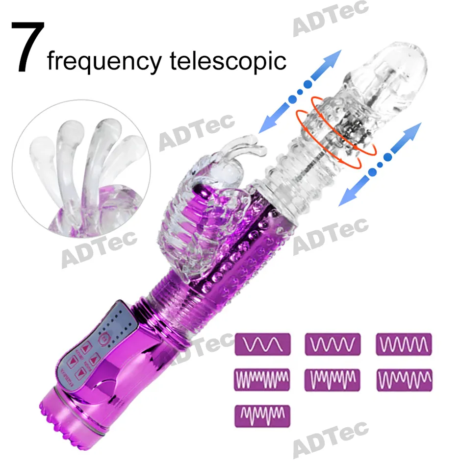 Rechargeable Jack Rabbit Thrusting Dildo Vibrator (5)